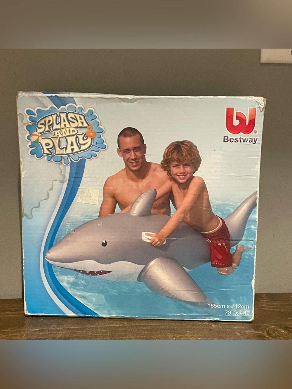 Vintage Bestway Splash and Play Shark Ride-On inflatable pool toy 2008